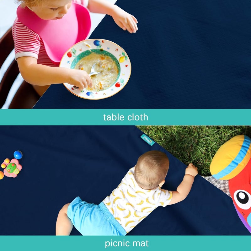 Biloban Splat Mat 2 Pack for Under High Chair & Arts & Crafts & Eating Mess, Waterproof 42''×46'' Baby Playtime Anti-Slip High Chair Mat for Floor or Table, Reusable & Portable Splash Mat for Under High Chair - Image 2
